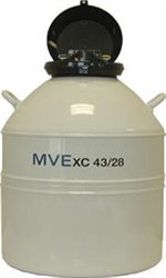 MVE XC 43/28 - 42.2 liter/193 day tank - holds 1,260 - 1/2 mL straws, bulk 1,764 708