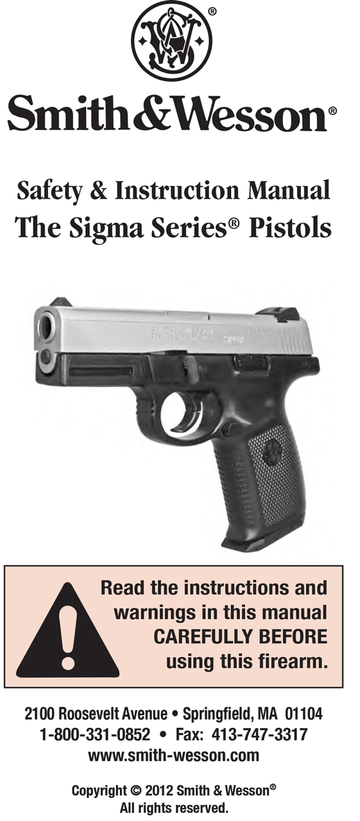 Smith and Wesson Sigma Series Owner's Manual